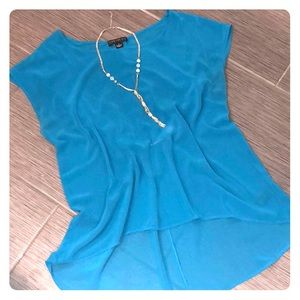 Forever 21 Teal Sheer Blouse